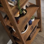 Sauder Trestle 5-Shelf Bookcase Vintage Oak finish