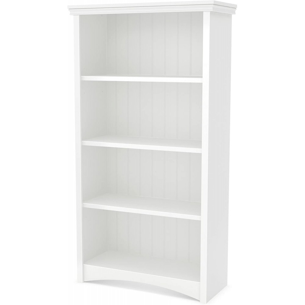 South Shore 4-Shelf Storage Bookcase Pure White