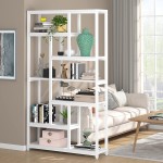 Tribesigns 79 Inch Extra Tall Bookshelf 7-Tier Classic Bookcase Modern 10-Shelf Open Storage Shelves Display Shelves Organizer for Home Office