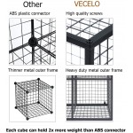 VECELO Metal Wire Cube Storage,9-Cube Grids Shelves Organizer Modular Bookcase Multipurpose Shelf Display Rack for Books Toys Clothes Tools 36”L x 12”W x 36”H Black