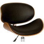 Armen Living Daphne Office Chair in Black Faux Leather and Chrome Finish