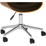 Armen Living Daphne Office Chair in Black Faux Leather and Chrome Finish