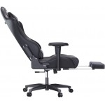 AutoFull Gaming Chair Racing Style Ergonomic High Back Computer Chair with Height Adjustment Footrest，Headrest and Lumbar Support E-Sports Swivel Chair，Black
