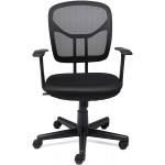 Basics Mesh Mid-Back Adjustable Swivel Office Desk Chair with Armrests Black