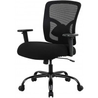 BestOffice 400lbs Wide Seat Desk Computer Lumbar Support Adjustable Arms Task Rolling Swivel Mesh Executive High Back Ergonomic Chair for Adults Women Black