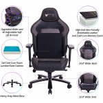 Big and Tall Gaming Chair 440lb Gamer Chair with Gel Cold Cure Foam Lumbar Big and Tall Office Chair 4d Adjustable Arms Heavy Duty Metal Base Computer Chair for Gamers Office Workers