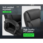 Big and Tall Office Chair Ergonomic Chair 400lbs Wide Seat Desk Chair PU Leather Computer Chair with Lumbar Support Arms Mid Back Executive Task Chair Black