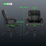 Big and Tall Office Chair Ergonomic Chair 400lbs Wide Seat Desk Chair PU Leather Computer Chair with Lumbar Support Arms Mid Back Executive Task Chair Black