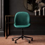 CosmoLiving by Cosmopolitan Astor Office Task Chair Emerald Green Velvet