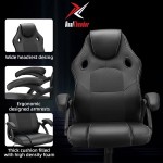DualThunder Gaming Chairs Home Office Desk Chairs Clearance Comfortable Cheap Gaming Office Chairs Computer Chairs Video Game Chairs Gaming Chairs for Teens Gamer Swivel Rolling Chairs Black