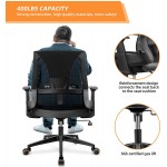 Ergonomic Office Chair Computer Desk Chair 400Lbs Capacity Office Chairs Breathable Mesh for Big People Mid Back Comfortable Swivel Office Chair with Adjustable Lumbar Support Black