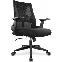 Ergonomic Office Chair Computer Desk Chair 400Lbs Capacity Office Chairs Breathable Mesh for Big People Mid Back Comfortable Swivel Office Chair with Adjustable Lumbar Support Black