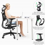 Ergonomic Office Chair High Back Mesh Desk Chair with Liftable Backrest Armrest 3D Adjustable Lumbar Support Headrest Computer Executive Chair