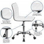 Flash Furniture Low Back Designer Armless White Ribbed Swivel Task Office Chair