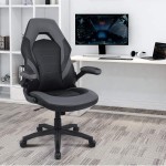 Gaming Chair Racing Computer Desk Executive Office Chair 360°Swivel Flip-up Arms Ergonomic Design Thick Padding for Lumbar Support Women Men Adults Grey