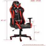 GOTMINSI Gaming Chair Racing Office Chair Computer Desk Chair Executive and Ergonomic Reclining Swivel Chair with Headrest and Lumbar Cushion Red