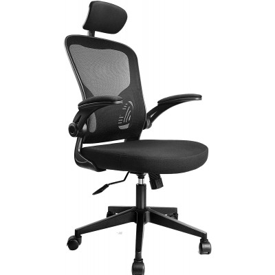 HARBLAND Ergonomic Mesh Office Chair High Back Home Office Desk Chairs with Flip-up Arms Adjustable Headrest Lumbar Support