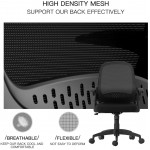 Hbada Office Task Desk Chair Swivel Home Comfort Chairs with Flip-up Arms and Adjustable Height Black