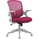 Horshod Ponyo Office Chair Ergonomic Desk Chair Breathable Mesh Computer Chair with Flip up Armrests Adjustable Mid Back Swivel Task Chair for Home Office and Conference Room Fuchsia
