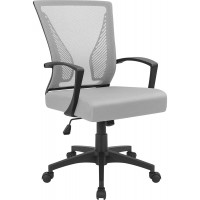KaiMeng Ergonomic Grey Office Clearance Mesh Computer Lumbar Support Mid Back Study Desk Modern Executive Task Chair Cheap Adjustable Swivel 19.8" x 19.8" x 38.8"