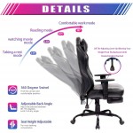 KBEST Massage Gaming Chair High Back Racing PC Computer Desk Office Chair Swivel Ergonomic Executive Leather Chair with Adjustable Back Angle Armrests and Footrest Black
