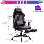 KBEST Massage Gaming Chair High Back Racing PC Computer Desk Office Chair Swivel Ergonomic Executive Leather Chair with Adjustable Back Angle Armrests and Footrest Black