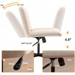 LEAGOO Fabric Padded Armless Home Office Desk Chair 120° Rocking Mid Back Ergonomic Chair Computer Task Chair Swivel Vanity Chair with No Wheels