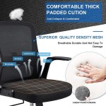 Lucklife Office Chair with Lumbar Support and Flip Up Arms Comfortable Mid Back PC Swivel Mesh Office ChairBlack