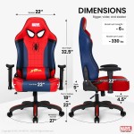 Marvel Avengers Gaming Chair Desk Office Computer Racing Chairs Adults Gamer Ergonomic Game Reclining High Back Support Racer Leather Spider Man Red M