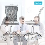 Office Chair Desk Chair Computer Chair with Lumbar Support Ergonomic Mid Back Mesh Adjustable Height Swivel Chair Armless Modern Task Executive Chair for Women Men Adult,White