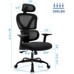 Office Chair FelixKing Ergonomic Desk Chair with Lumbar Support High Back Mesh Gaming Chair with Adjustable Headrest and Armrests for Conference Room Black