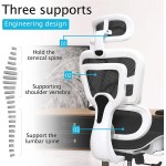 Office Chair KERDOM Ergonomic Desk Chair Comfy Breathable Mesh Task Chair with Headrest High Back Home Computer Chair 3D Adjustable Armrests Executive Swivel Chair with Roller Blade Wheels White