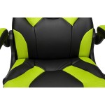 OFM Racing Style Bonded Leather Gaming Chair in Green