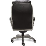 Serta 44942 Executive Office Chair with Smart Layers Technology | Leather and Mesh Ergonomic with Contoured Lumbar and ComfortCoils | Black & White