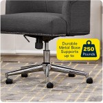 Serta Leighton Home Office Memory Foam Height-Adjustable Desk Accent Chair with Chrome-Finished Stainless-Steel Base Twill Fabric Inviting Graphite