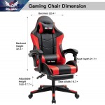 Shuanghu Gaming Chair High Back Computer PC Ergonomic Video Office Chairs Gamer Chair with Footrest Video Support Reclining Video Computer Chair Desk Chair Leather Gaming Chair
