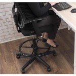 Stand Up Desk Store Sit to Stand Drafting Task Stool Chair for Standing Desks with Adjustable Footrest and Armrests Black