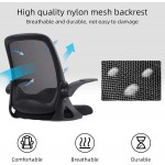 Sytas Office Chair Ergonomic Small Desk Chair Rolling Swivel Mesh Computer Task Chair with Flip-up Arms and Adjustable Height，for Adults and Kids，Black