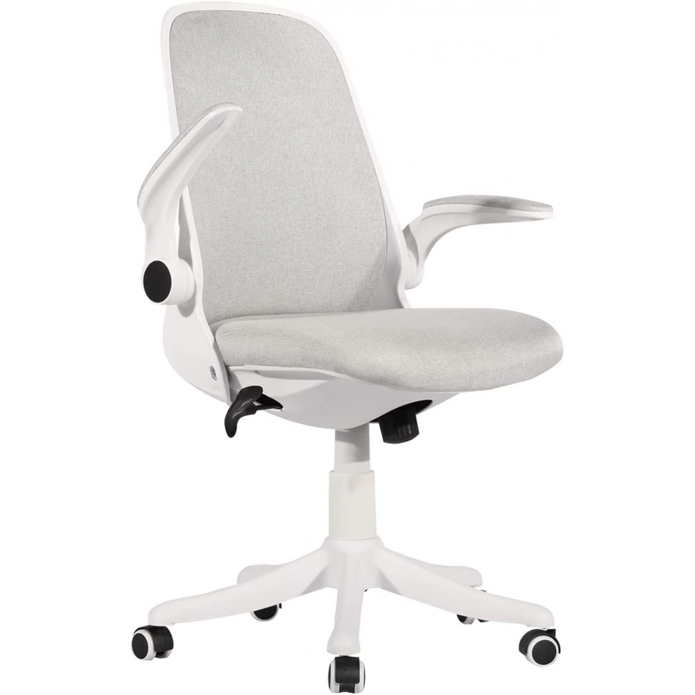 VECELO Home Office Ergonomic Computer Chair Adjustable Height for Desk Work Light Grey
