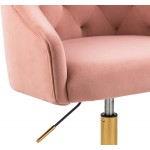 Velvet Fabric Pink Desk Chair for Home Office | Swivel Task Chair | Modern Design | Chairs for Bedroom Desk | Girls | for Women | Pink |
