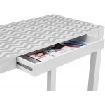 Ameriwood Home Parsons Desk with Drawer White Gray Chevron