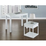 Ameriwood Home Parsons Desk with Drawer White Gray Chevron