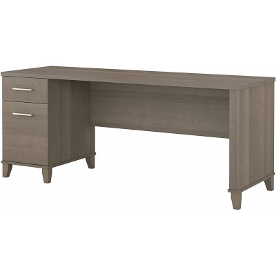 Bush Furniture Somerset 72W Office Desk with Drawers in Ash Gray