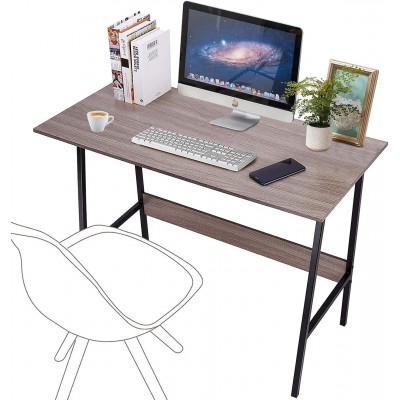 Computer Desk with Trapezoidal Structure & Wood Block Support Student Desk Easy Assembly Study Desk Writing Desk for Small Space Home & Office