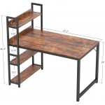 CubiCubi Computer Desk 47 inch with Storage Shelves Study Writing Table for Home Office,Modern Simple Style Rustic Brown