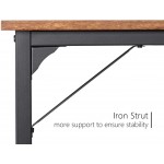 CubiCubi Study Computer Desk 40" Home Office Writing Small Desk Modern Simple Style PC Table Black Metal Frame Rustic Brown