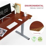 Electric Standing Desk Height Adjustable Desk Sit Stand Up Desk 48 x 24 Inches with Splice Board for Home OfficeSilver Frame + Mahogany Top