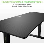 EUREKA ERGONOMIC 63 Inch Large Manual Height Adjustable Computer Gaming Desk Curved Edge Black Home Office Standing Table for 3 Monitors with Free Mouse Pad Controller Stand Cup Holder Headphone Hook