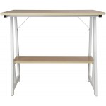 Jatanan Computer Desk with Storage Shelf Simple Laptop PC Table Home Office Computer Desk,31.5×19.7x28.3 in White Maple