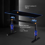 Utureal Electric Standing Desk Dual Motor 55 x 24 inch Height Adjustable Stand Up Desk Home Office Sit Stand Computer Desk with Memory Preset Black Desk with Printer Space Ergonomic PC Workstation